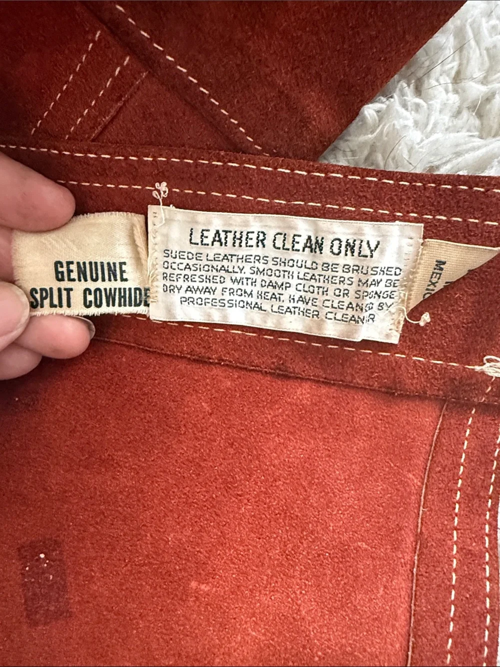 Vintage Rust Suede Button-Front Jacket